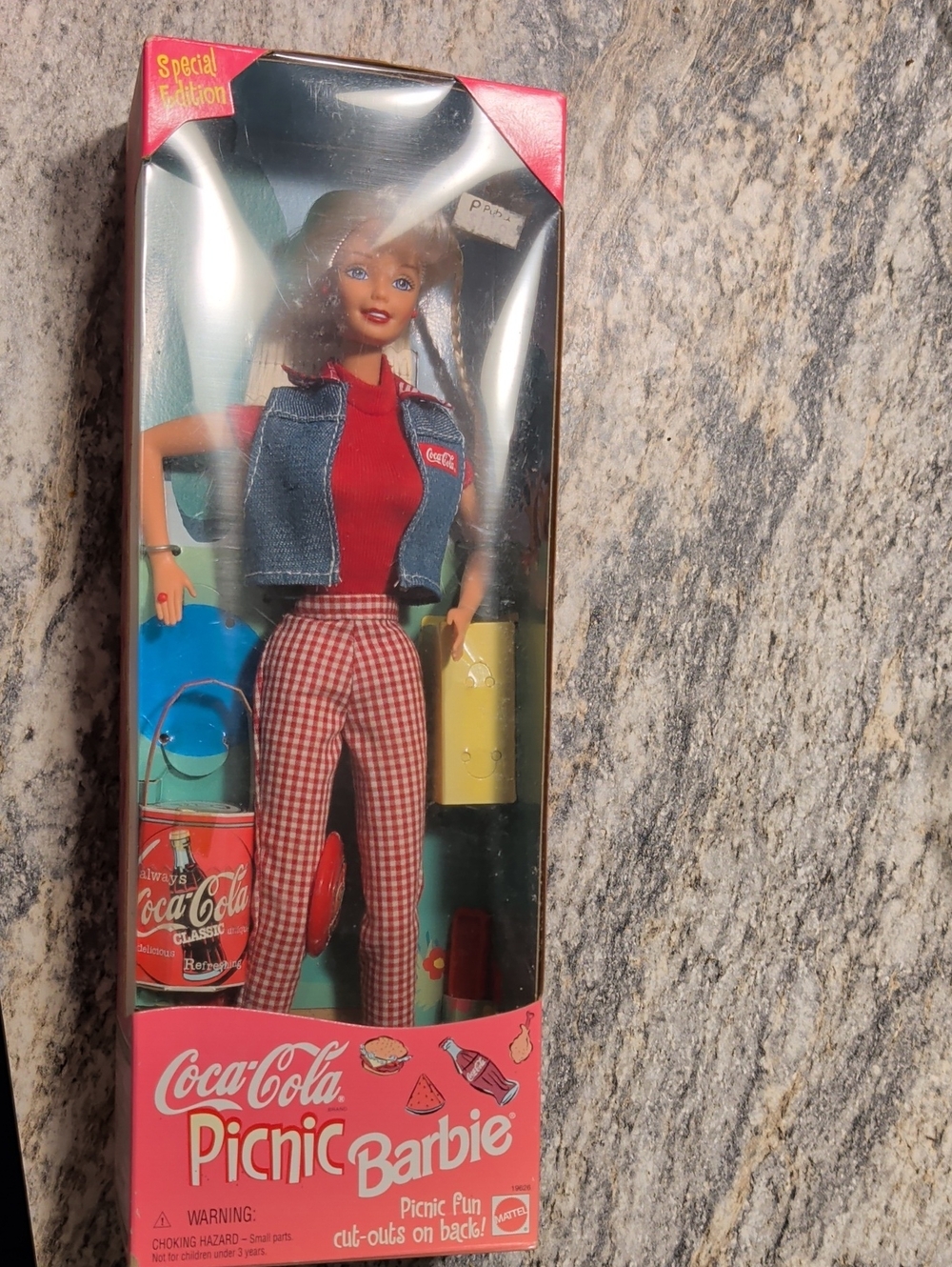 Coca-Cola Barbie — Red Top with Red Gingham Pants and Denim Vest